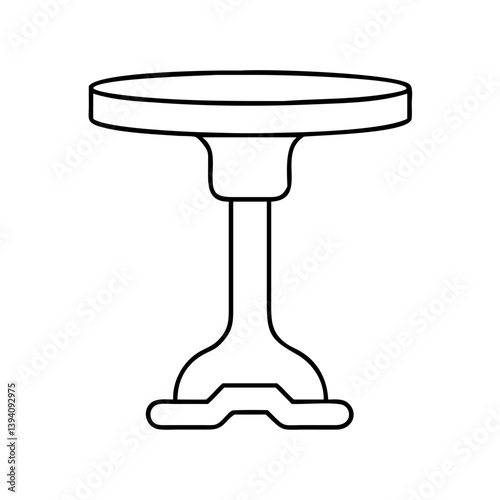 pedestal table icon, pedestal table line art - simple line art of pedestal table, perfect for pedestal table logos and icons