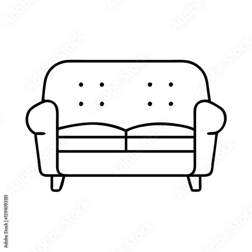 reclining sofa icon, reclining sofa line art - simple line art of reclining sofa, perfect for reclining sofa logos and icons