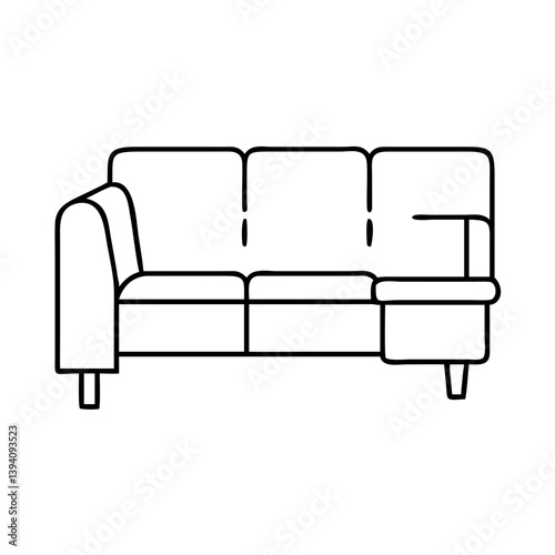 sectional sofa icon, sectional sofa line art - simple line art of sectional sofa, perfect for sectional sofa logos and icons