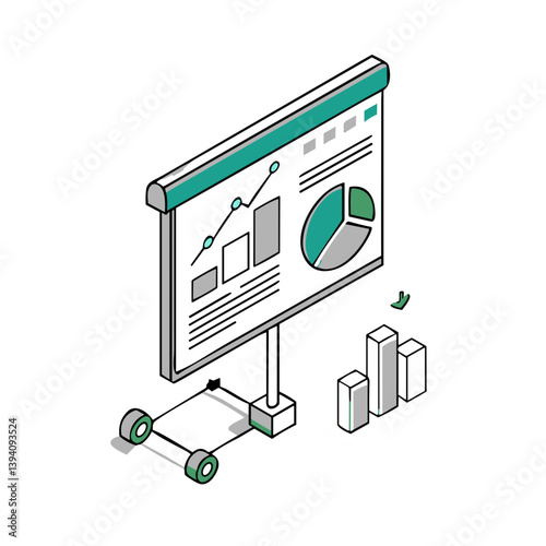 Presentation slide icon for marketing materials, corporate websites, and educational platforms. Perfect for training, meetings, and conference visuals in professional settings.