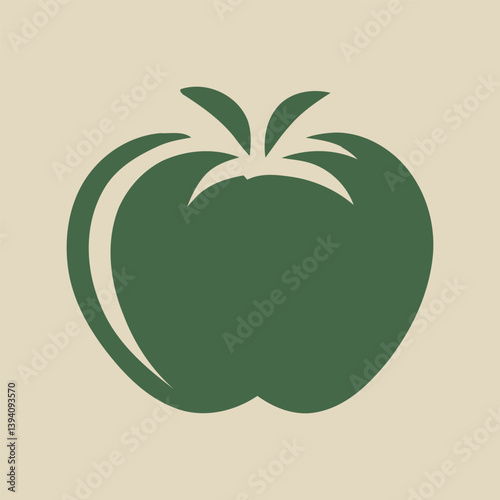 Green color tomato icon design, vector illustration.