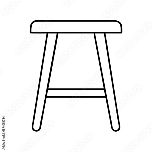 stool icon, stool line art - simple line art of stool, perfect for stool logos and icons