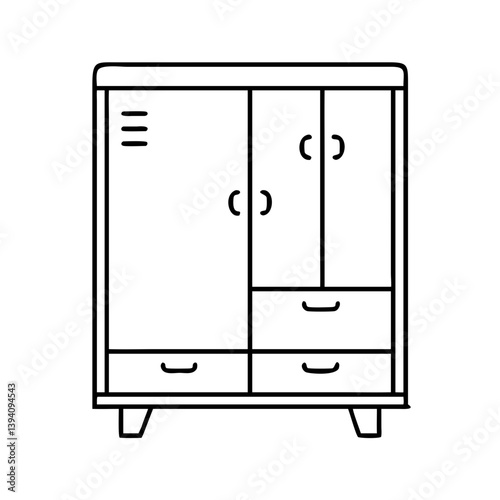 wardrobe icon, wardrobe line art - simple line art of wardrobe, perfect for wardrobe logos and icons