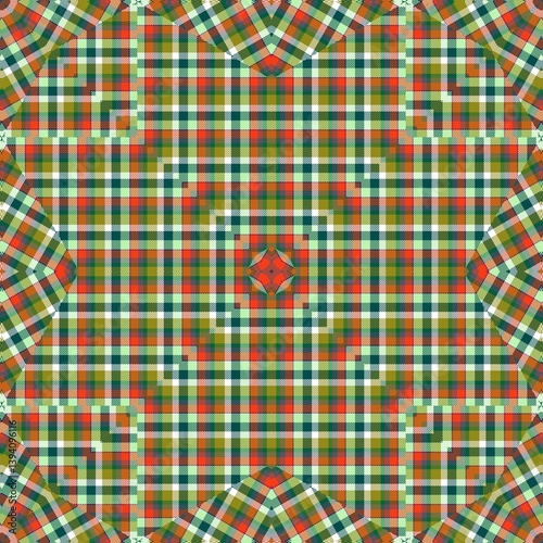 Tartan fabric pattern. Mixed plaid, checkered, gingham texture for tablecloth, picnic, bedsheet, curtain, skirt, gift tag etc printing