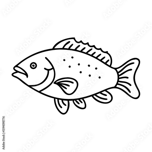 barramundi icon, barramundi line art - simple line art of barramundi, perfect for barramundi logos and icons