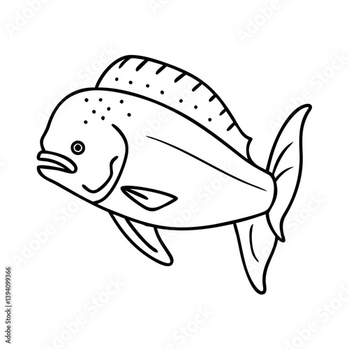 dorado mahi mahi icon, dorado mahi mahi line art - simple line art of dorado mahi mahi, perfect for dorado mahi mahi logos and icons