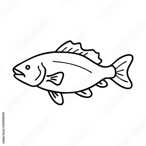 nile perch icon, nile perch line art - simple line art of nile perch, perfect for nile perch logos and icons