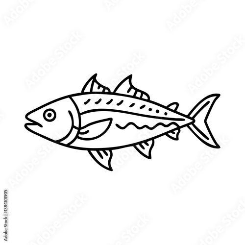 spanish mackerel icon, spanish mackerel line art - simple line art of spanish mackerel, perfect for spanish mackerel logos and icons