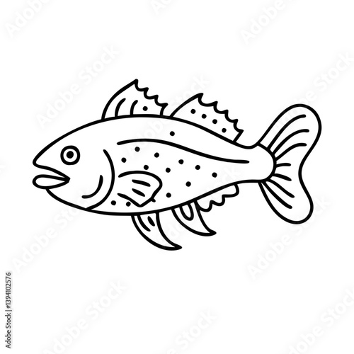 wolf fish icon, wolf fish line art - simple line art of wolf fish, perfect for wolf fish logos and icons