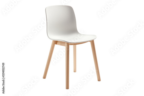 Single retro plastic chair with a simple yet elegant design, Isolated on white background