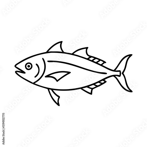 albacore tuna icon, albacore tuna line art - simple line art of albacore tuna, perfect for albacore tuna logos and icons