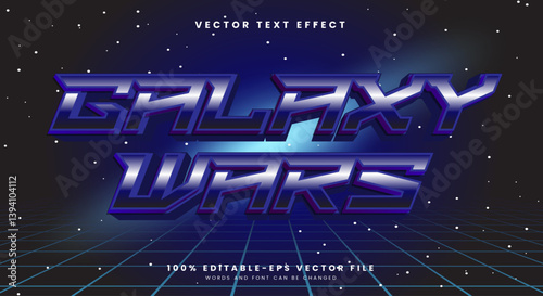 Galaxy Wars 3D Editable Text Effect Template Suitable for Outer space theme