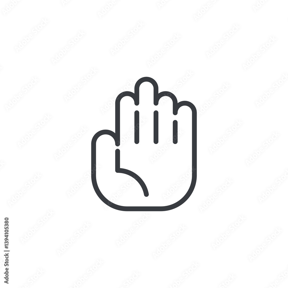 Hand stop line icon Hand stop line icon