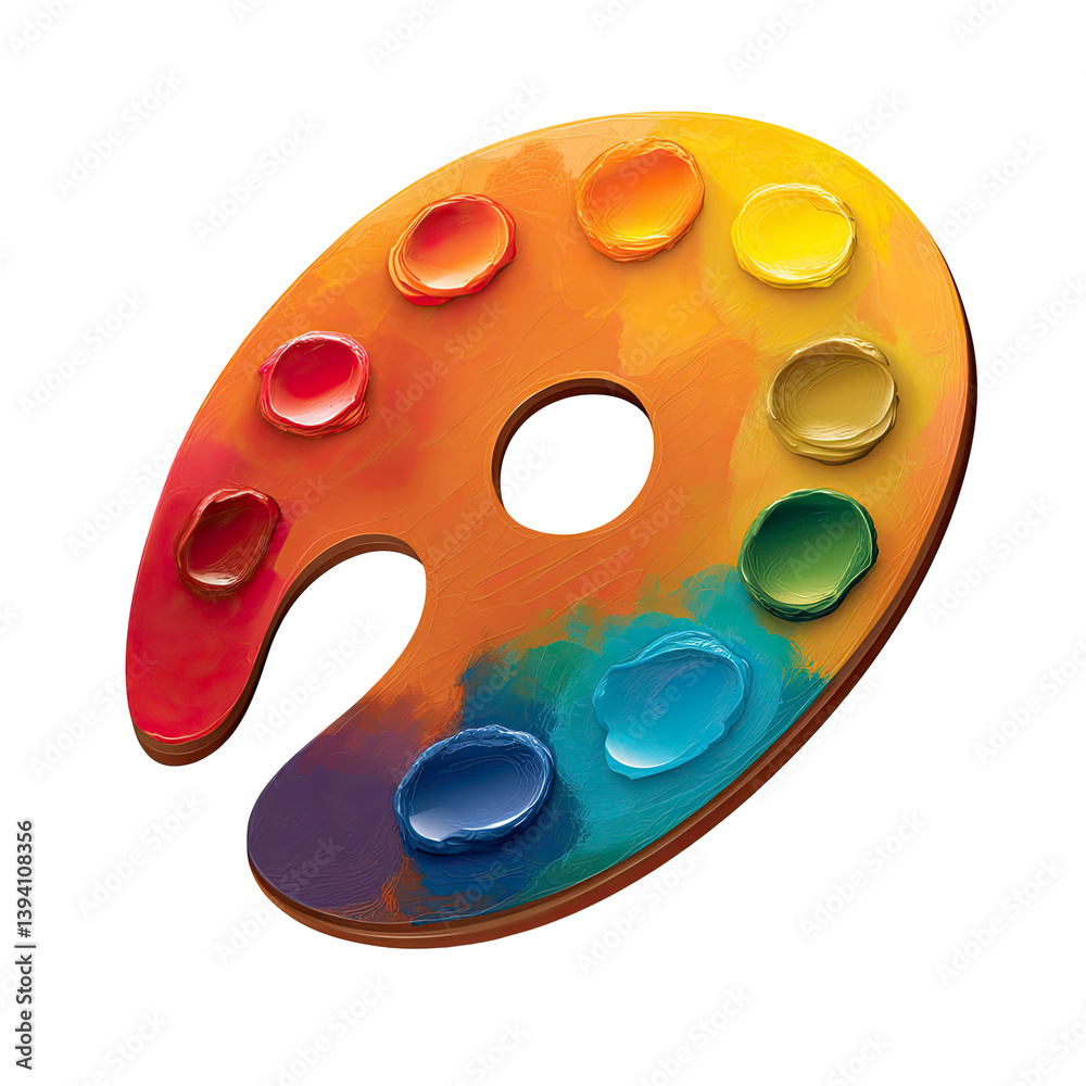 Colorful Art Palette on transparent background. Art palette Toy for Kids, Art palette icon. Colorful Art Palette on transparent background. Art palette Toy for Kids, Art palette icon.