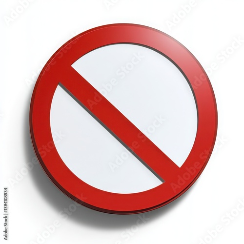Free Download Red and White Prohibition Stop Sign 3D Render Isolated on White Background - GFXLoad