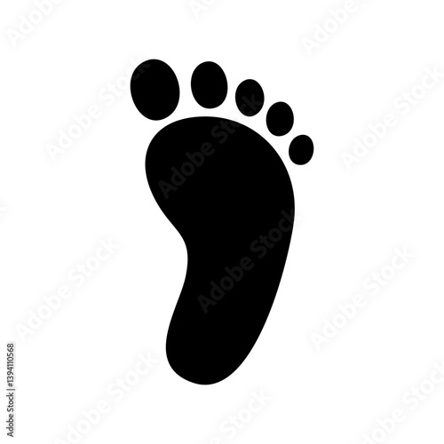 Footprint icon on white background. Human body part foot vector illustration.