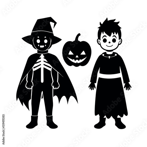 halloween boy and girl