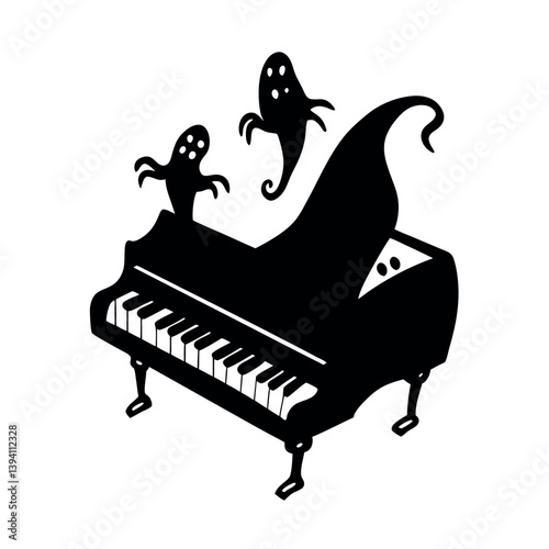 piano and music notes