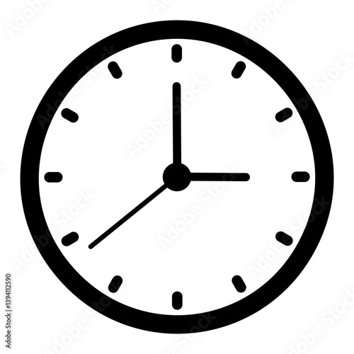 Simple illustration of clock icon for web design isolated on white background