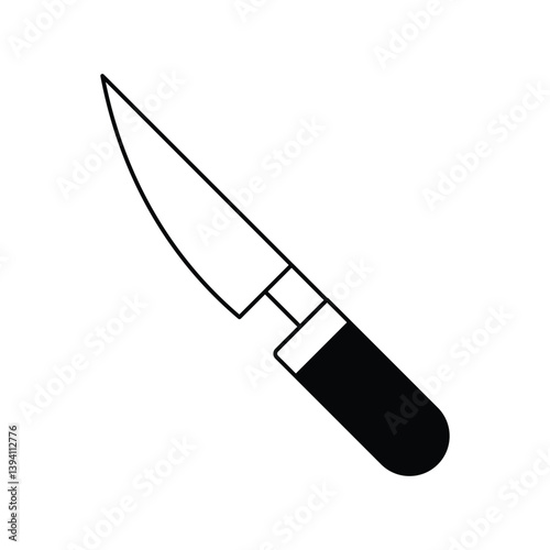 knife glyph outline icon with white background vector stock illustration