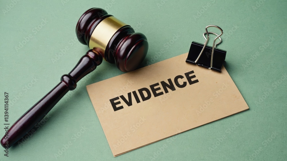 Evidence Law Concept with Gavel Evidence Law Concept with Gavel