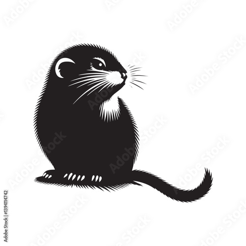 Lemming Silhouette - minimalist lemming vector - Illustration of lemming.