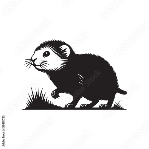 Lemming Silhouette - minimalist lemming vector - Illustration of lemming.