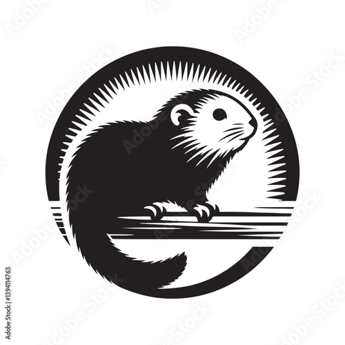 Lemming Silhouette - minimalist lemming vector - Illustration of lemming.