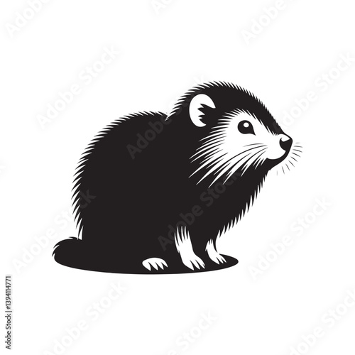 Lemming Silhouette - minimalist lemming vector - Illustration of lemming.