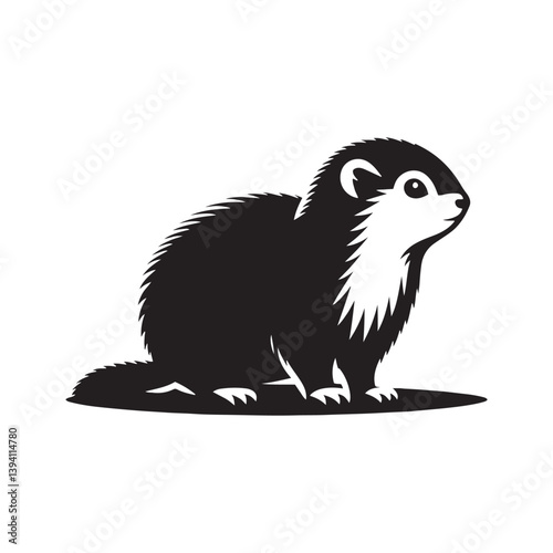 Lemming Silhouette - minimalist lemming vector - Illustration of lemming.