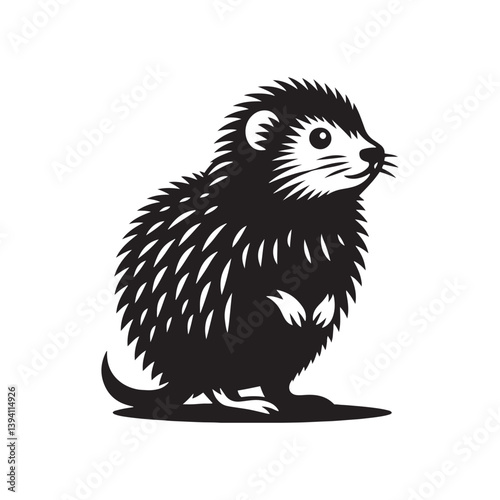 Lemming Silhouette - minimalist lemming vector - Illustration of lemming.
