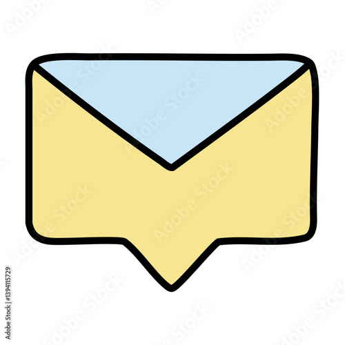 Envelope mail isolated icon vector illustration. E-mail blue and yellow sign design.