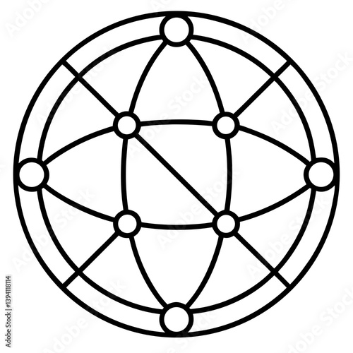 Network Globe Outline  Premium modern thin line  Icon Image, Stock Photo, and Vector