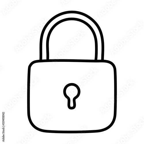 Safe secure padlock isolated icon vector illustration, outline style design.