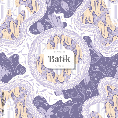 rounded floral batik seamless pattern 44