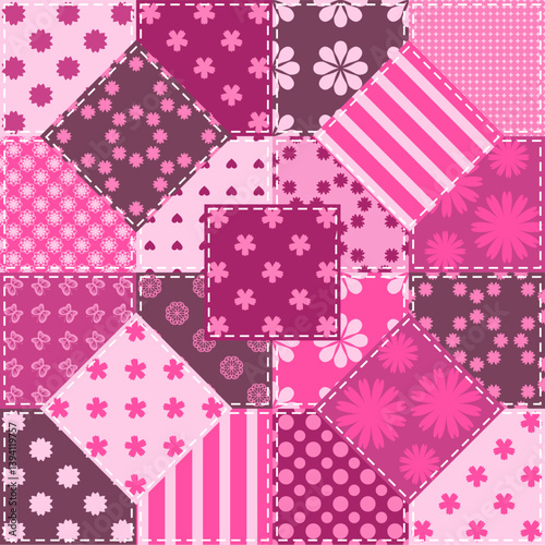  Patchwork print wallpaper background with different patterns quilting hobby craft handmade