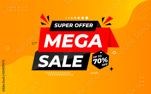 Mega sale banner template. Special offer discount background. Mega sale banner template design for web or social media, Sale special offer. abstract vector design.