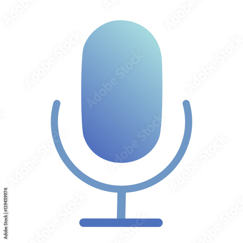 Microphone flat icon. Mic blue gradient style design, designed for web and app.