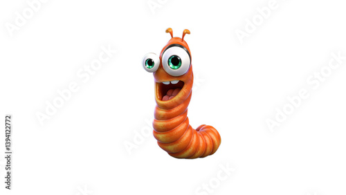 A playful orange worm illustration, great for fun or nature-based design themes.