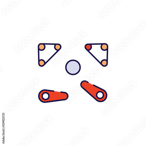 Pin Ball icon design with white background stock illustration