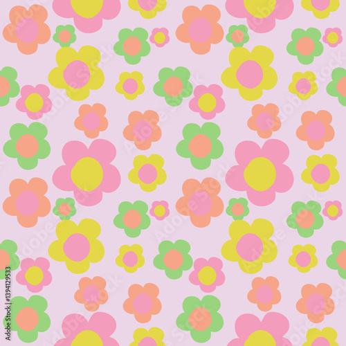 summer flowers and pastel seamless pattern background, wrapping, wallpaper, webcover	