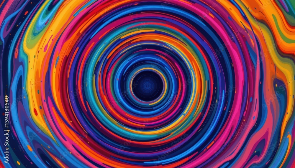 A dynamic swirl of colors with concentric circles blending together harmoniously. A dynamic swirl of colors with concentric circles blending together harmoniously.
