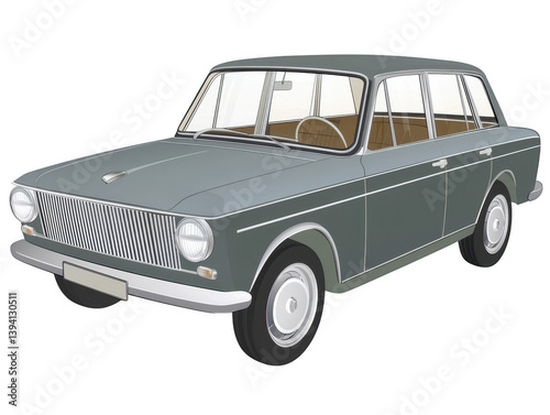 A Classic car design featuring vintage sedan with sleek body, chrome accents, and stylish interior. This vehicle embodies nostalgia and timeless elegance