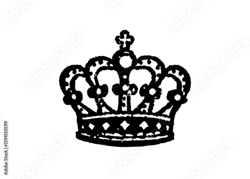 Silhouette King's Crown Logo Design with Modern Sketch Hand drawn single line art use for logo illustration style.
