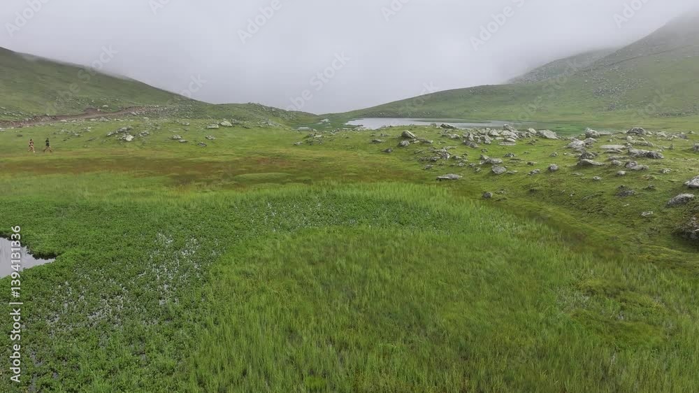 Foggy Kackar Mountains in the Fog Drone Video, Kackar Mountains Plateau Ayder, Camlihemsin Rize, Turkiye (Turkey) Foggy Kackar Mountains in the Fog Drone Video, Kackar Mountains Plateau Ayder, Camlihemsin Rize, Turkiye (Turkey)