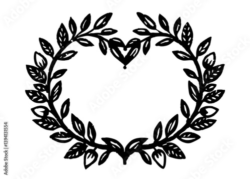 Hand drawn wedding ornaments collection. Hand drawn botanical round borders and wreaths with branches, leaves and flowers in line art.