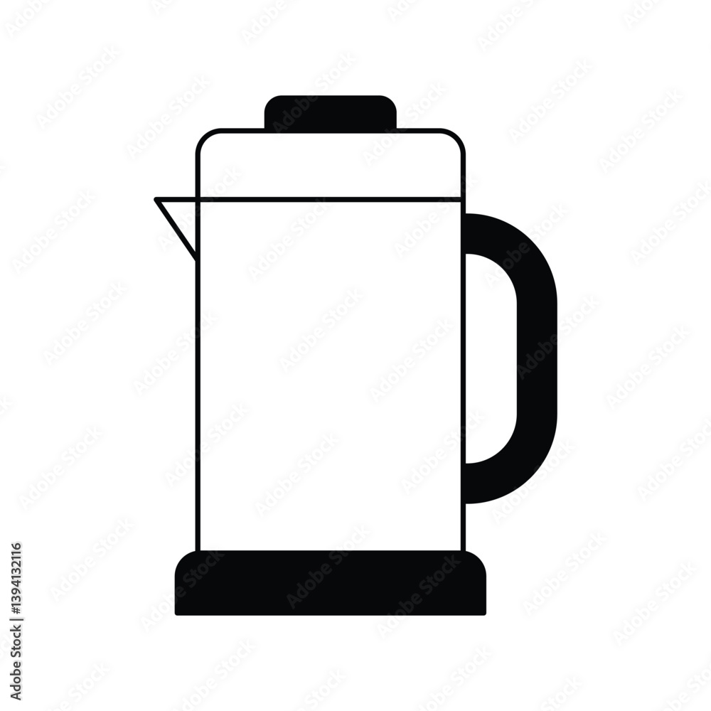 Fototapeta premium jug glyph outline icon with white background vector stock illustration