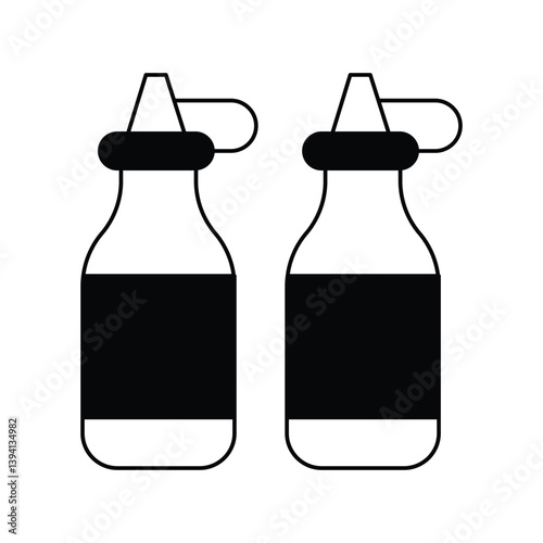 sauces glyph outline icon with white background vector stock illustration