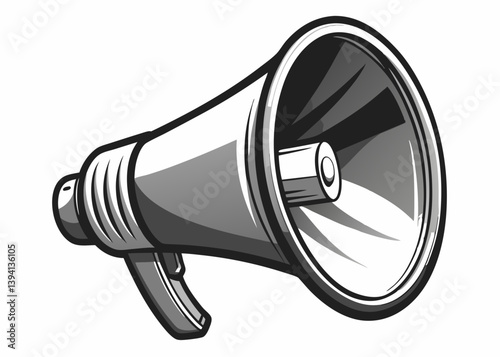 Megaphone concept illustration of megaphone. Monochrome style vector cartoon illustration
