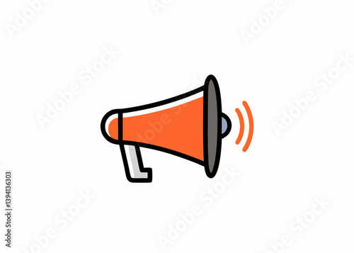 Illustrationn of megaphone. Monochrome style. Megaphone retro hand drawn isolated vector illustration.